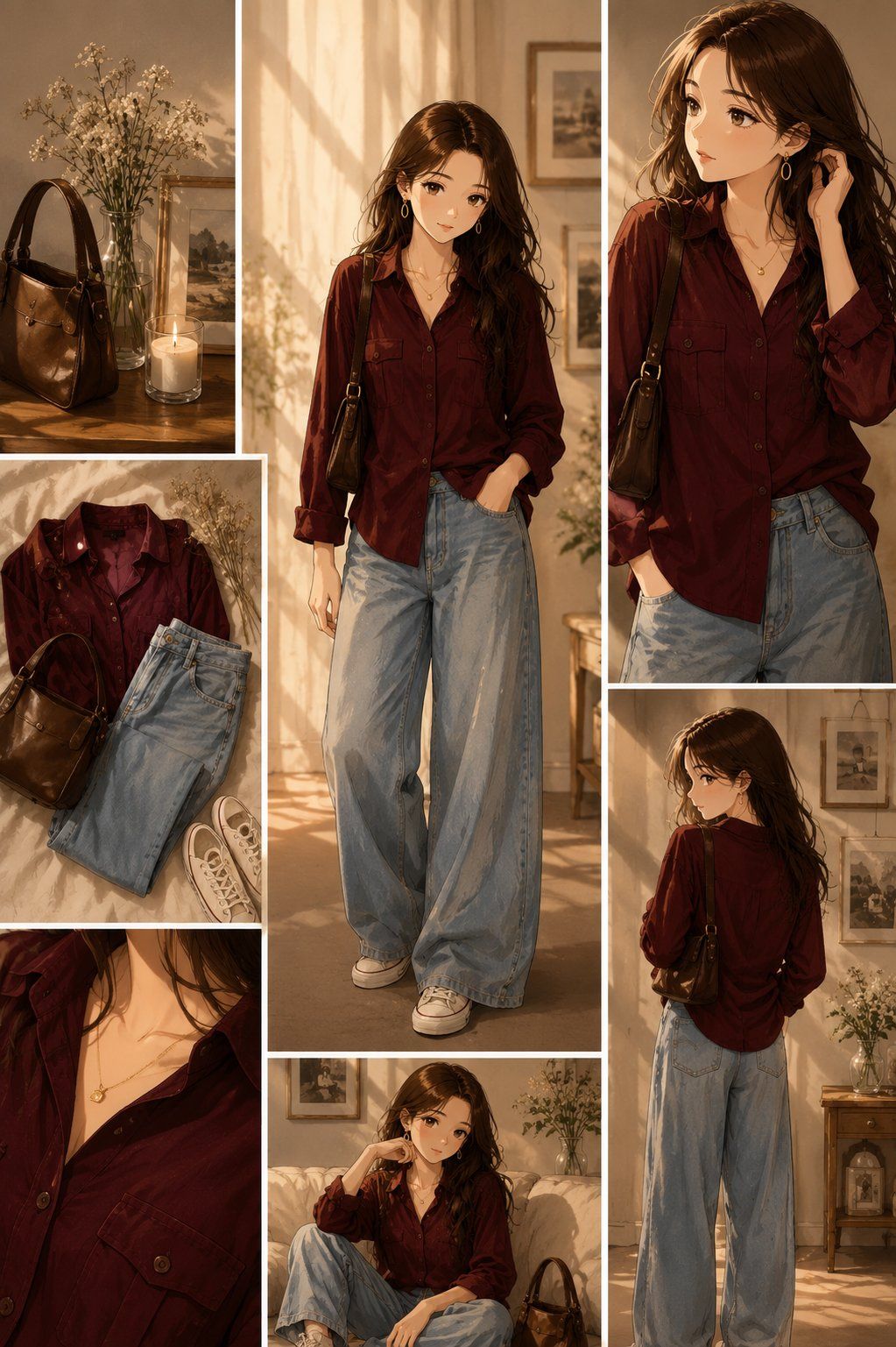 Anime Fashion Lookbook Collage