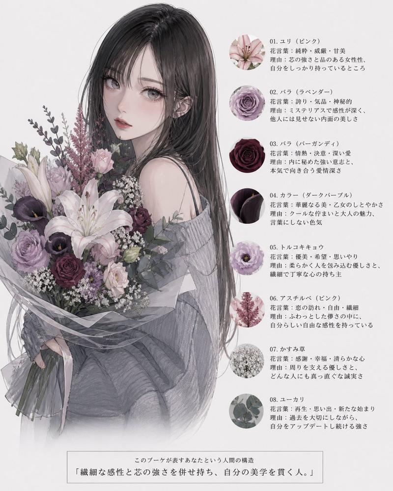 动漫花卉人格海报