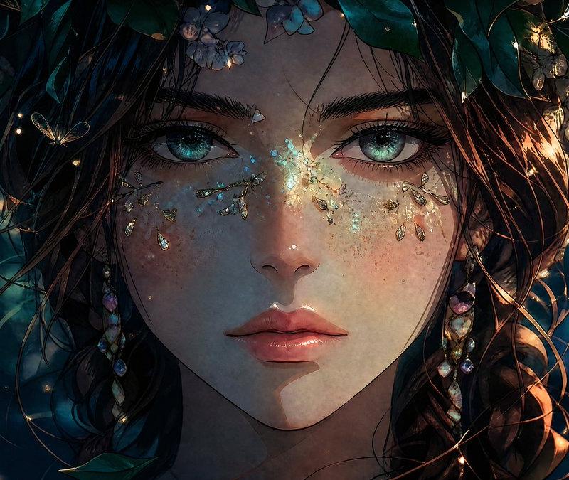 梦幻动漫森林仙女肖像