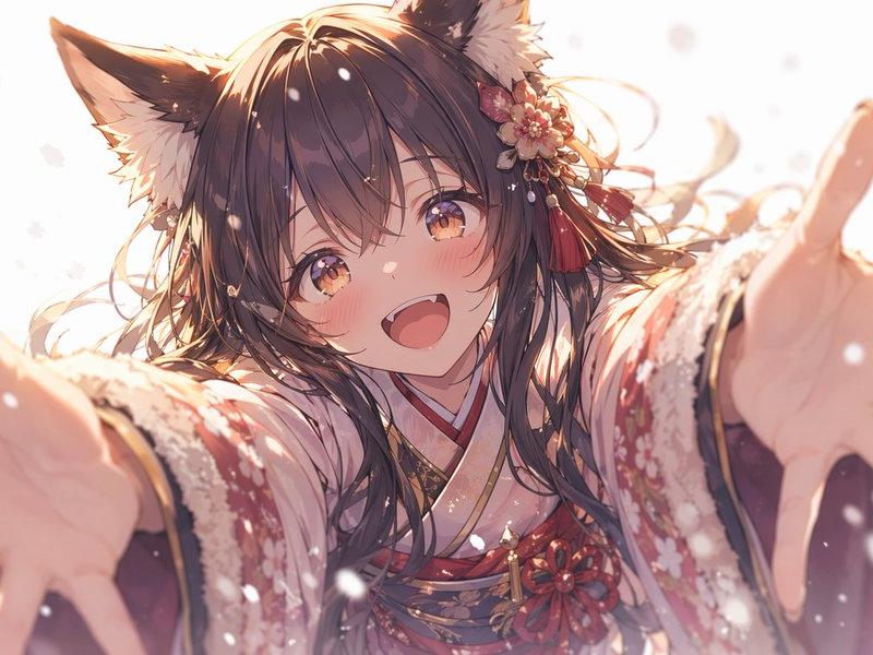 动漫风狐狸少女求抱抱