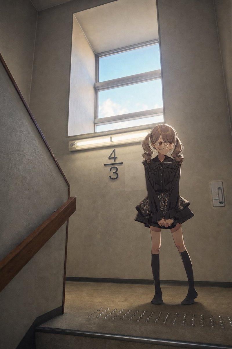 动漫少女楼道合成