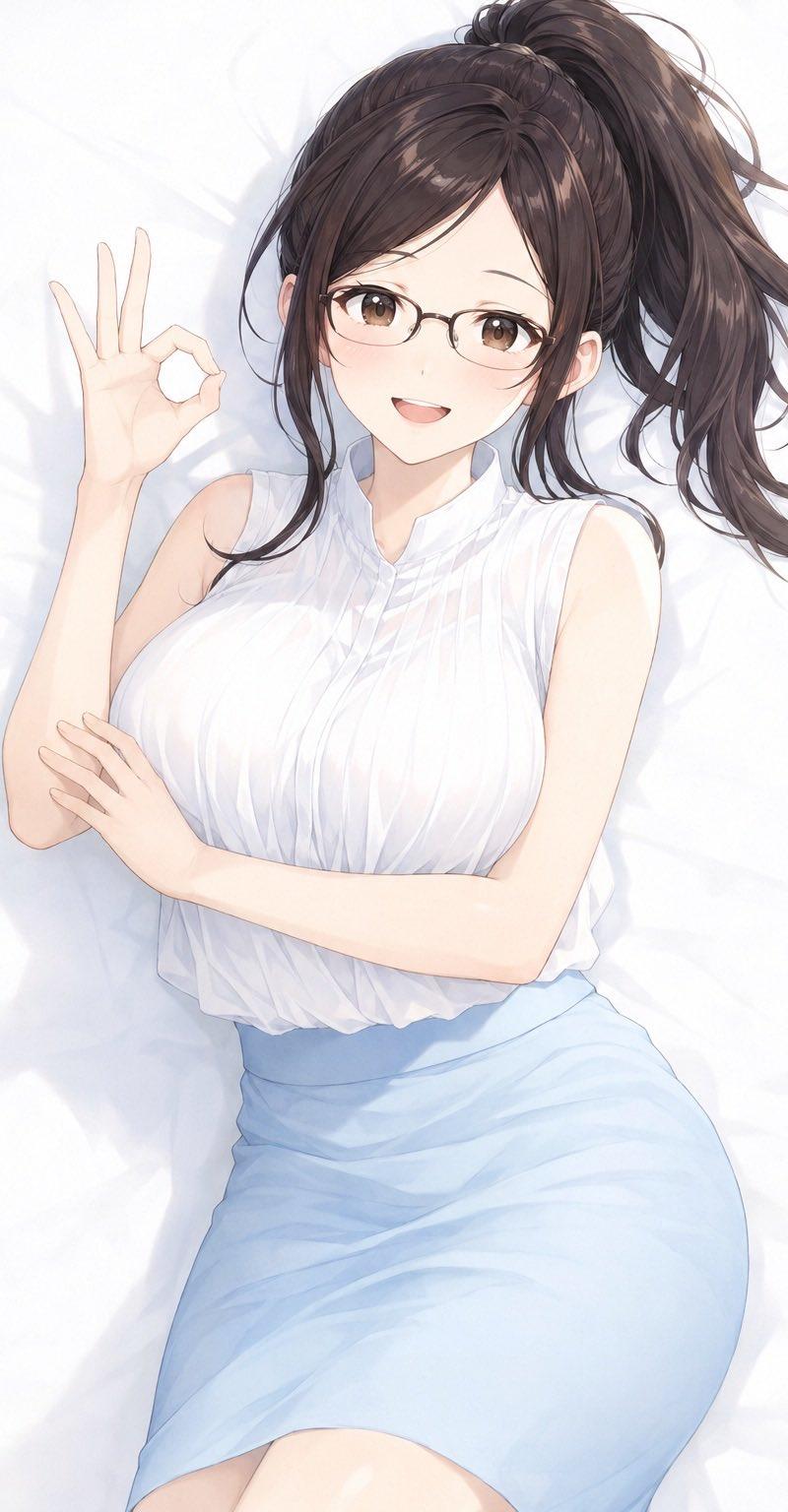 比出 OK 手势的动漫女性