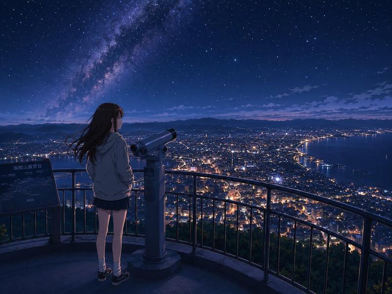 函馆山顶的动漫风夜景