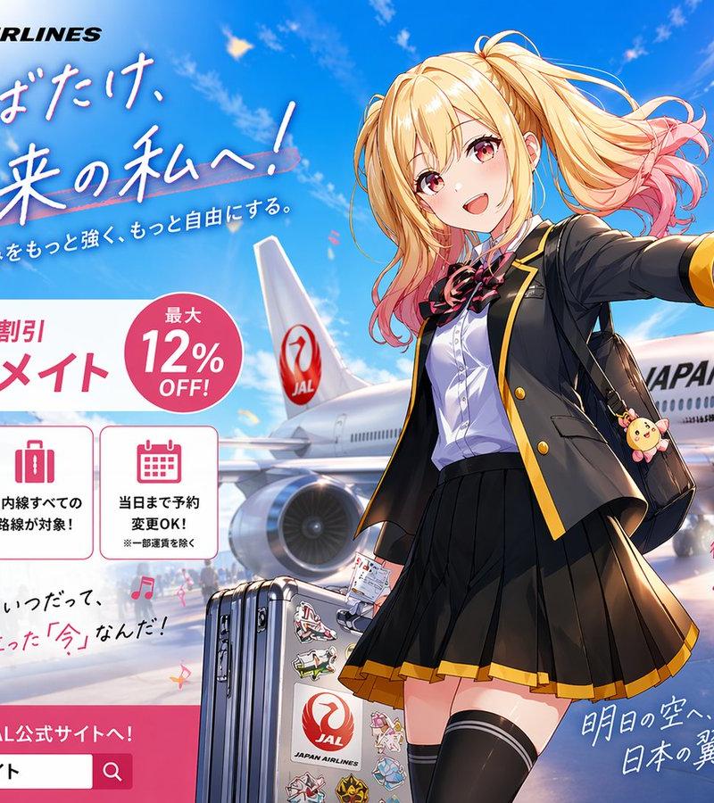 动漫风格 JAL 学生旅行海报