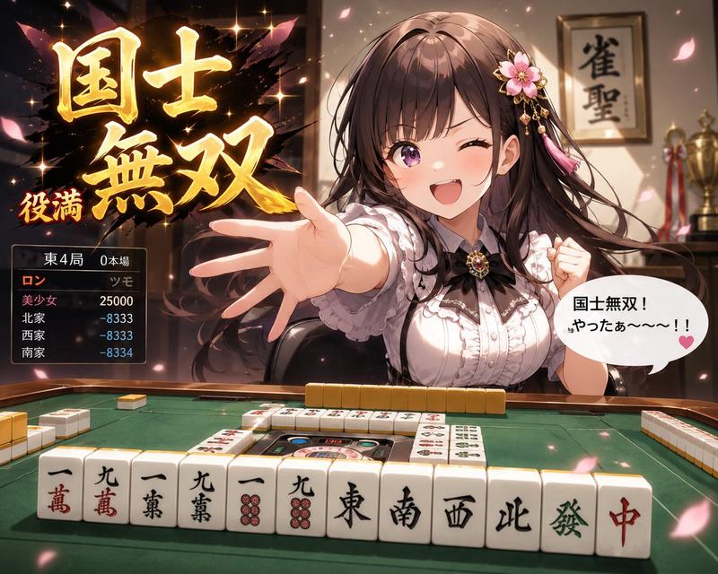 动漫麻将役满胜利画面