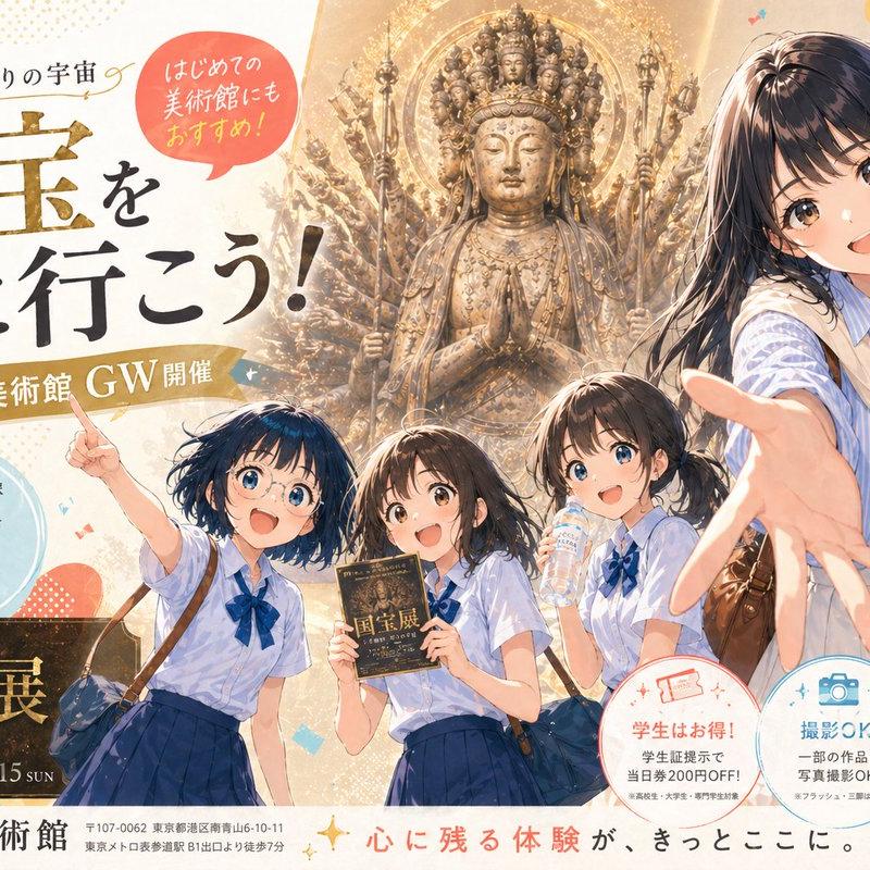 带有观音像的动漫博物馆海报