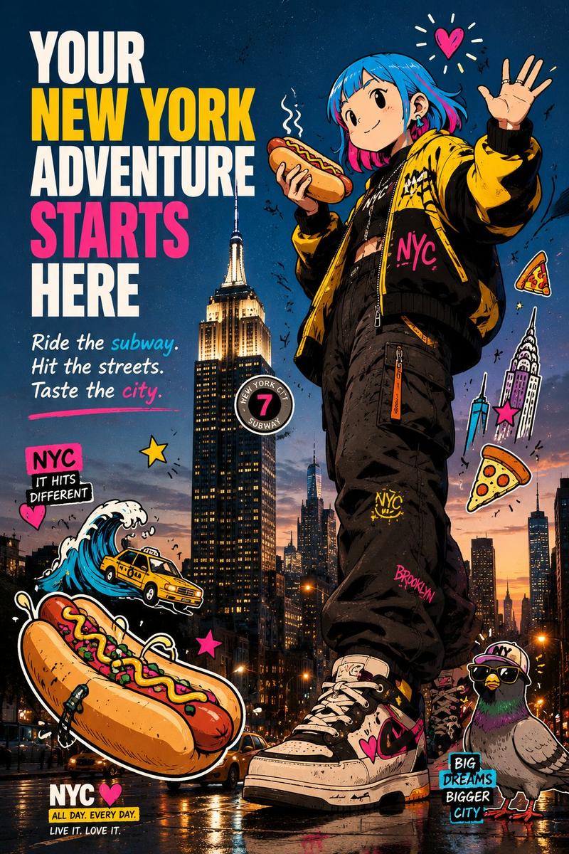 Anime NYC 冒险海报