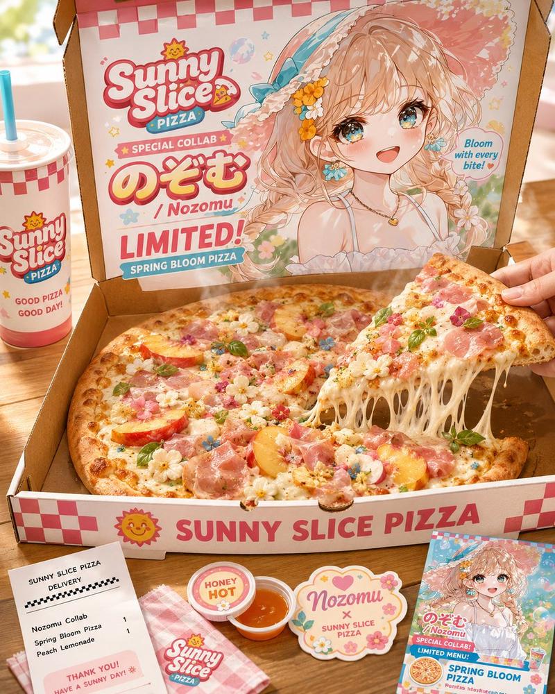Sunny Slice 动漫披萨联名广告