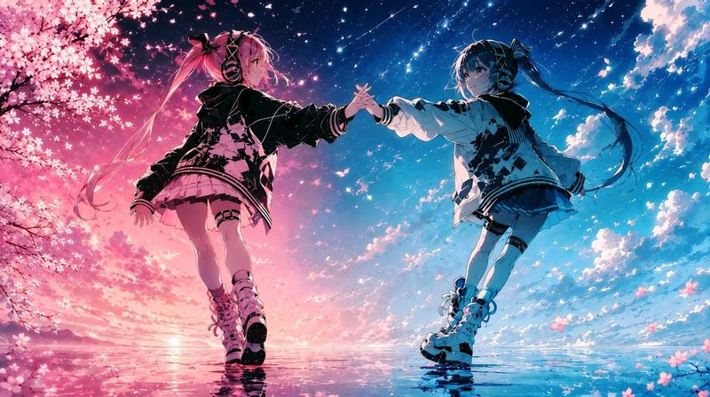 樱花星空下的双子偶像
