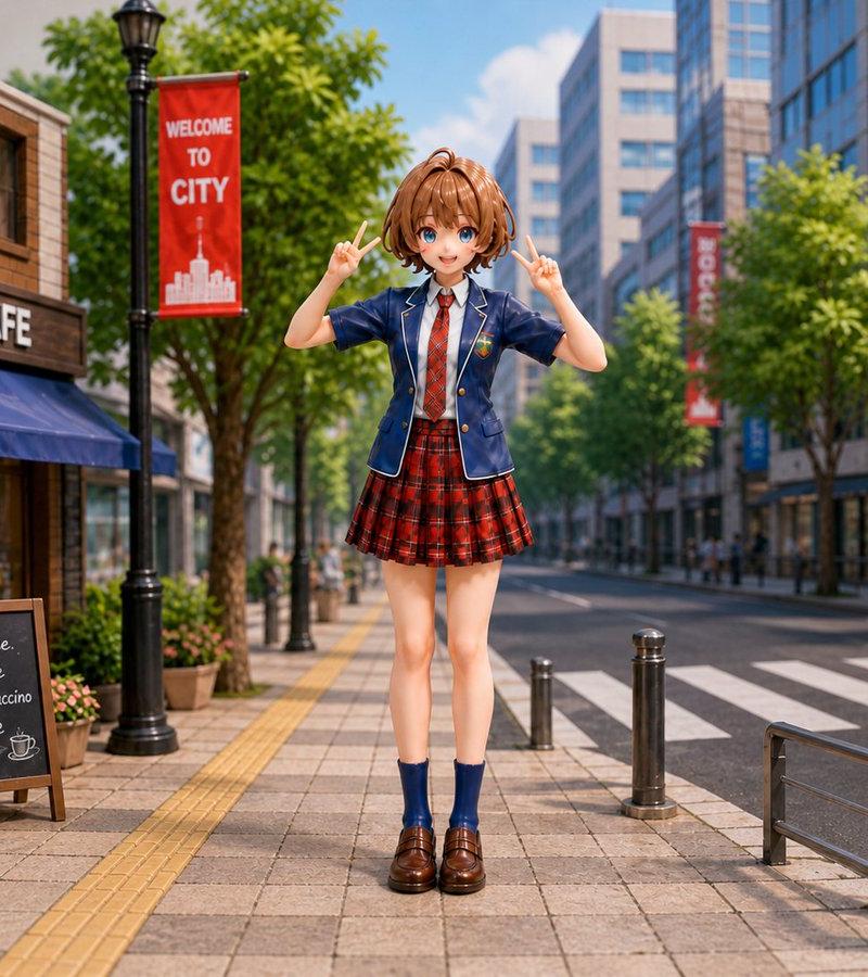 Anime Schoolgirl City Diorama