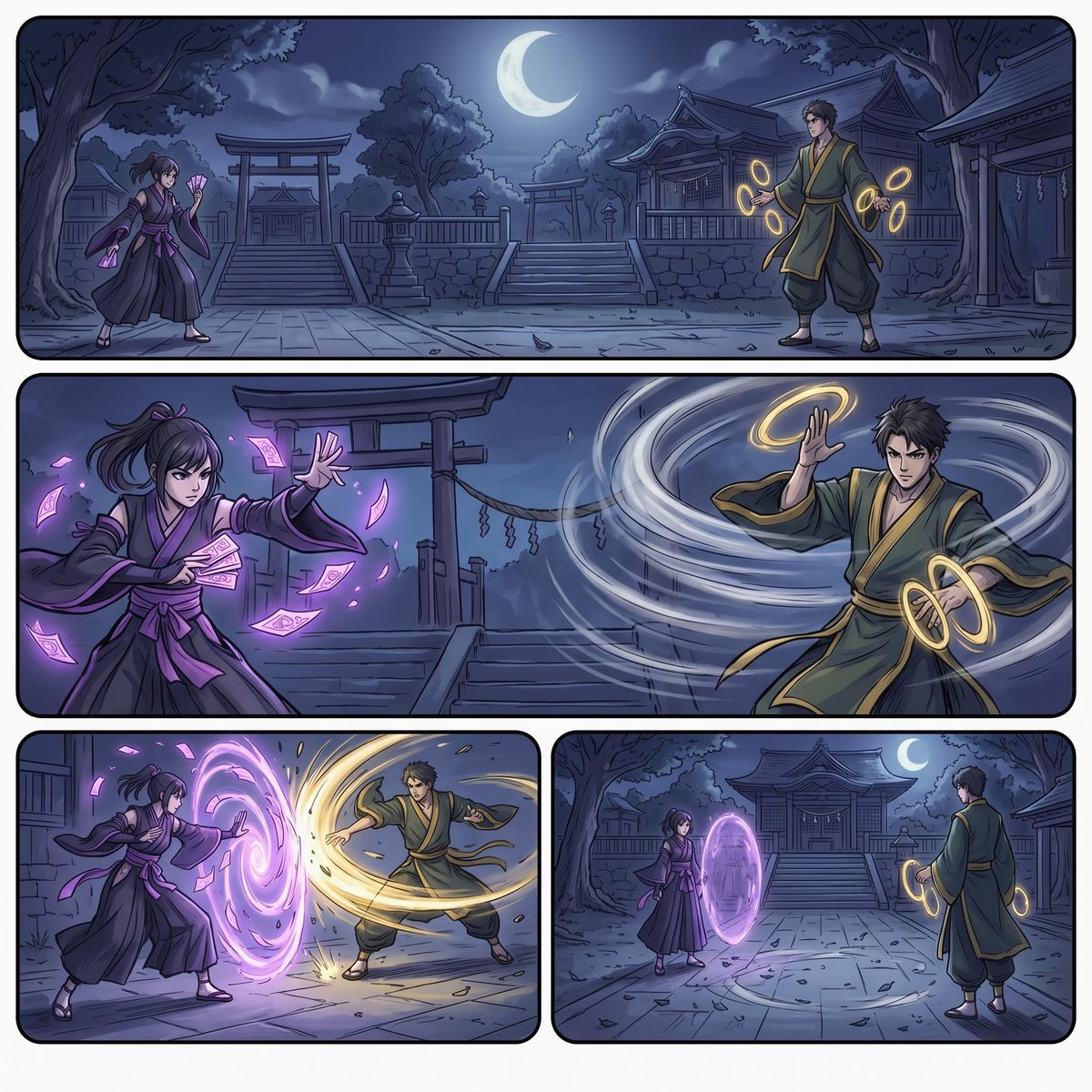 月下神社法师对决漫画