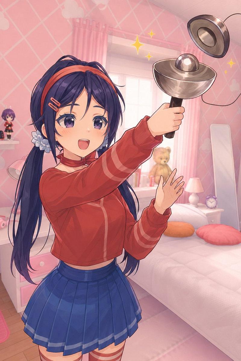 动漫少女陀螺事故