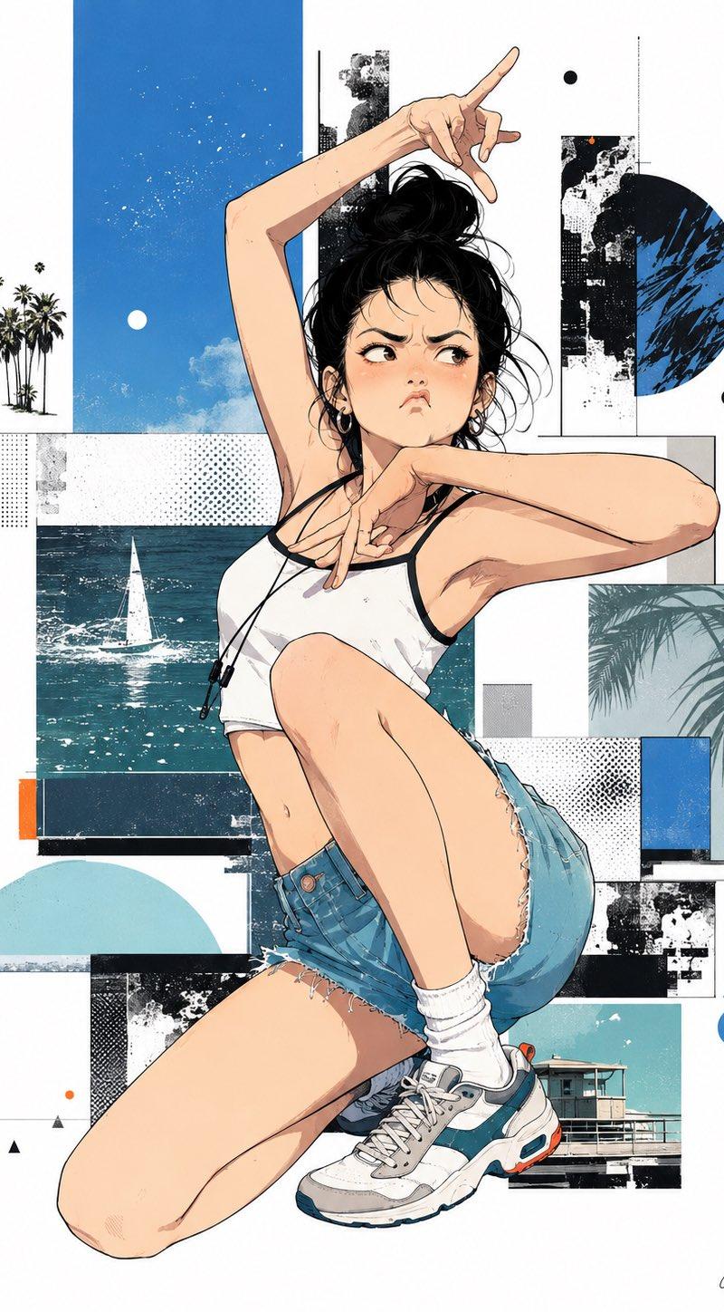 夏季动漫拼贴海报