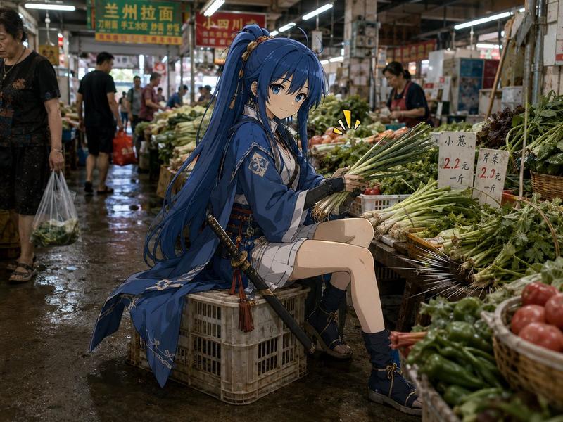 湿货市场里的动漫女剑士