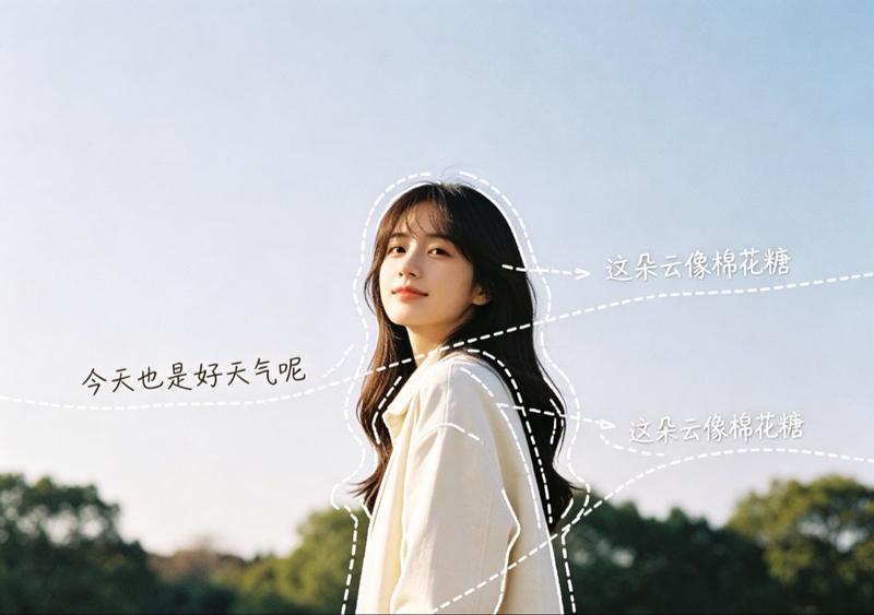 日记风手绘标注人像
