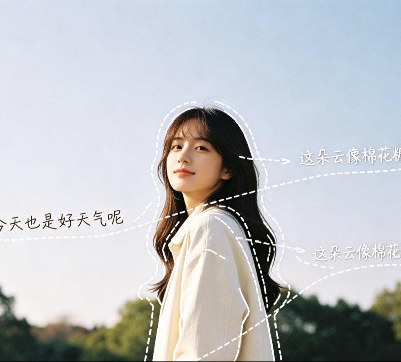 日记风手绘标注人像