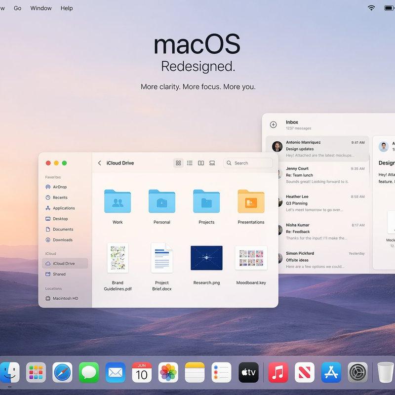 Apple macOS 重新设计宣传样机