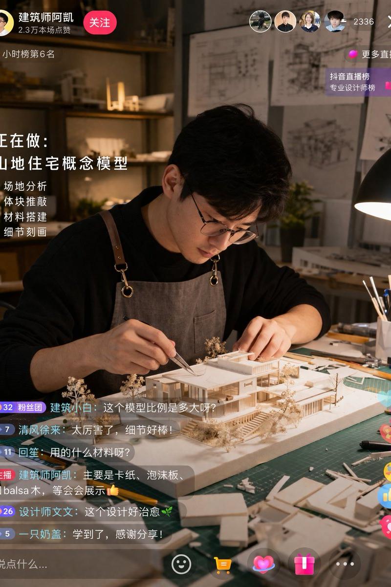 建筑师直播界面 UI 模型