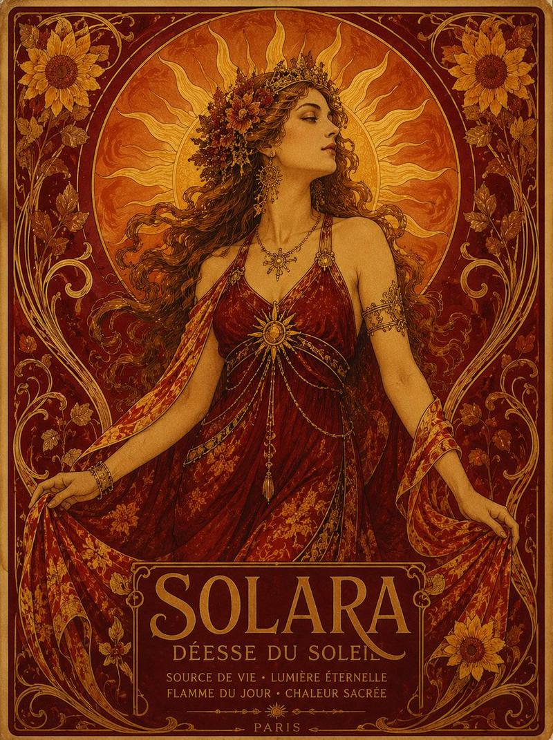 Solara 新艺术运动风格太阳女神海报