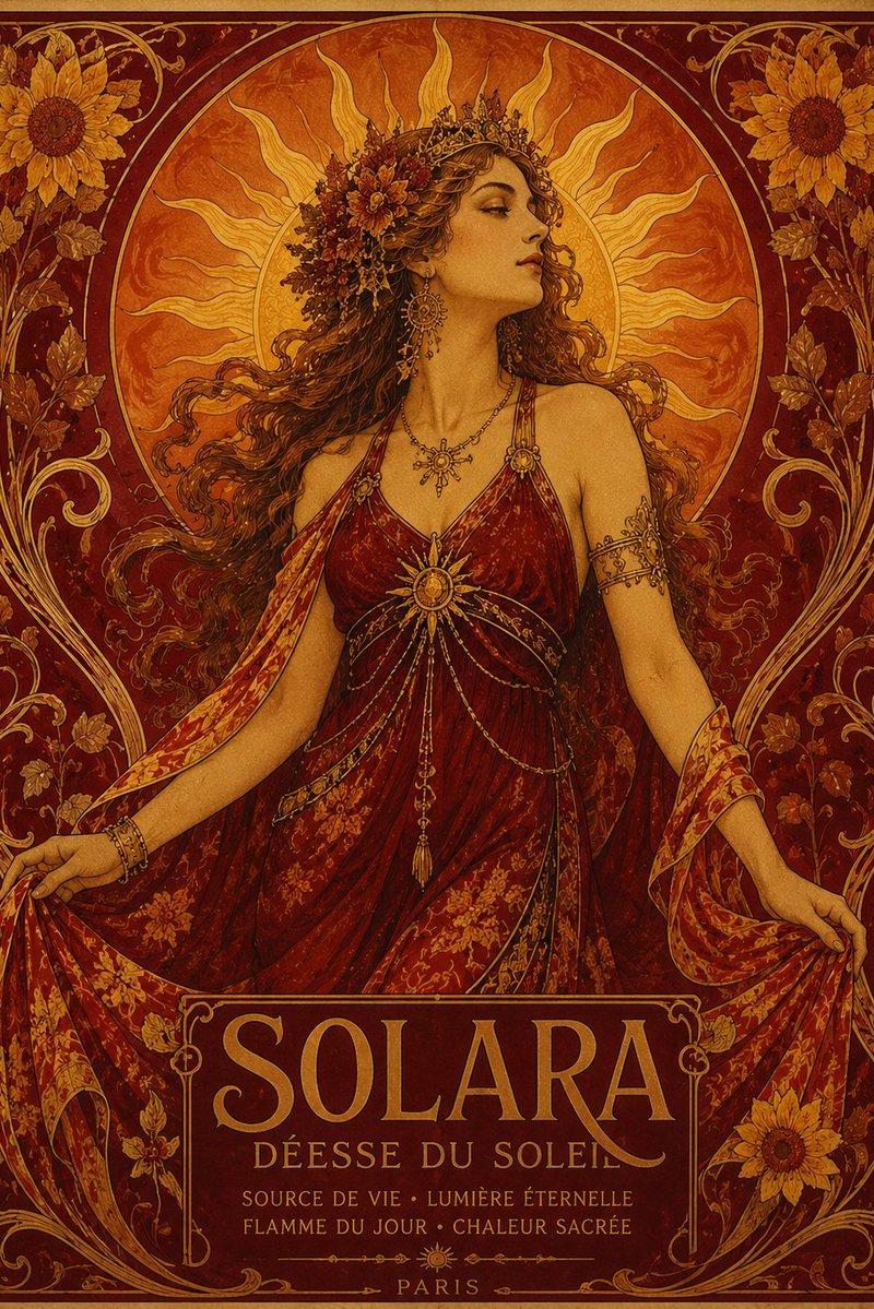 Solara 新艺术运动风格太阳女神海报