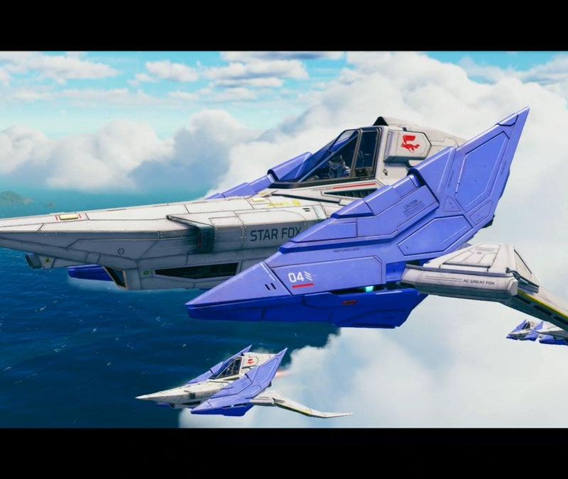 海面上空的星际战斗机中队