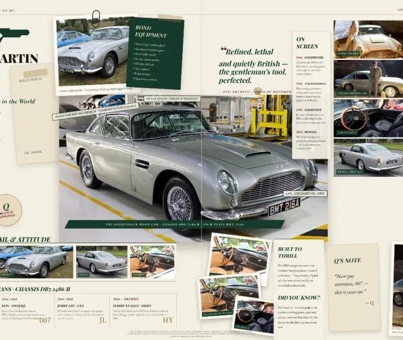 复古 Aston Martin DB5 杂志内页设计