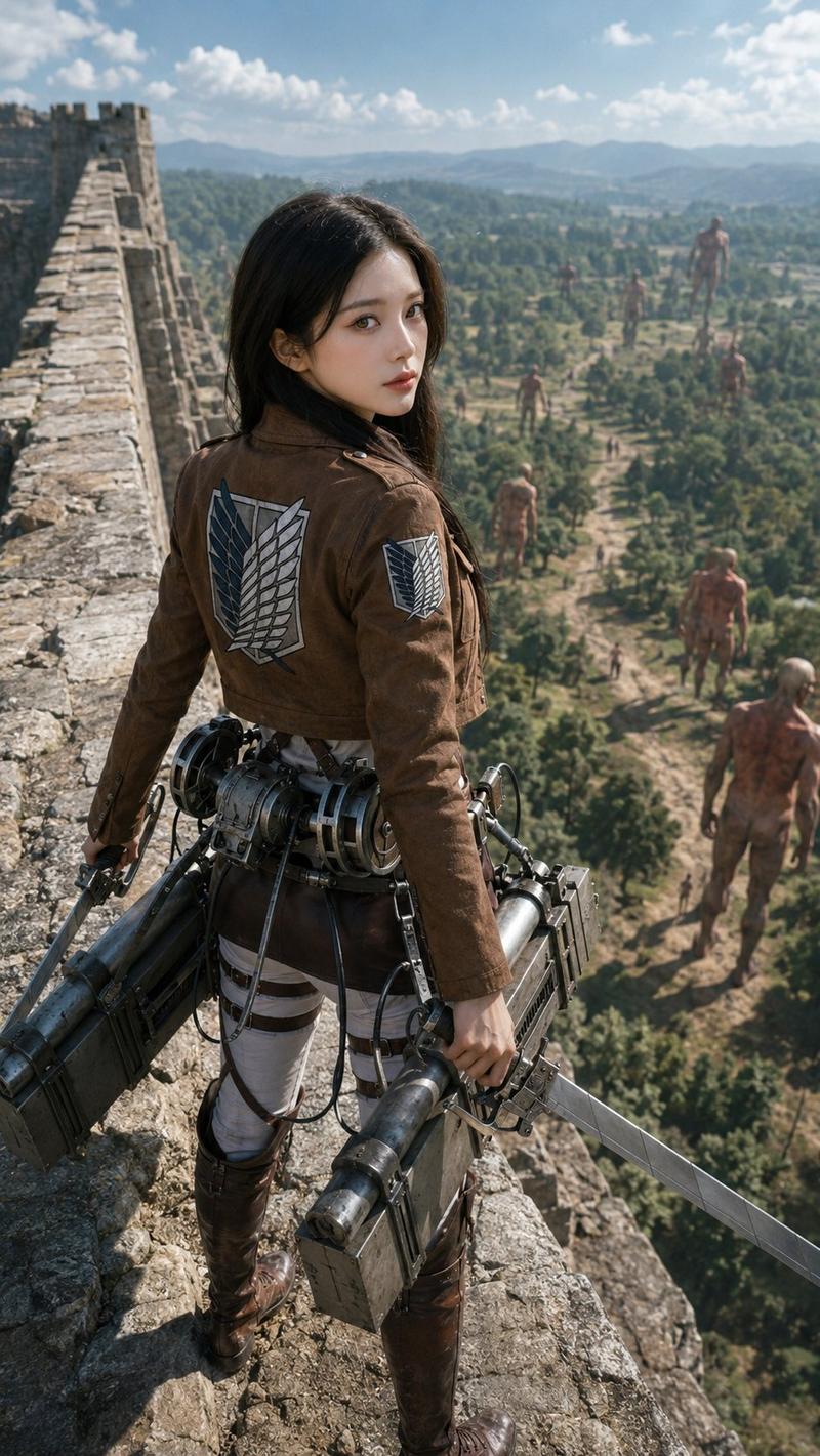 泰坦墙上的写实侦察兵