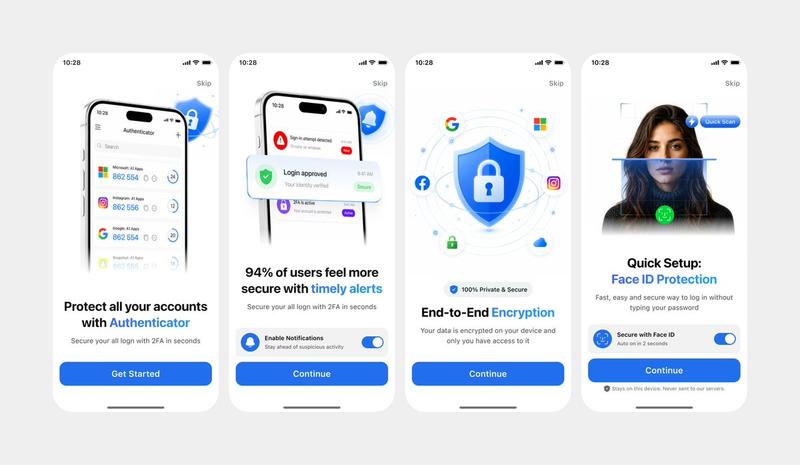 简洁的 Authenticator 入门引导 UI