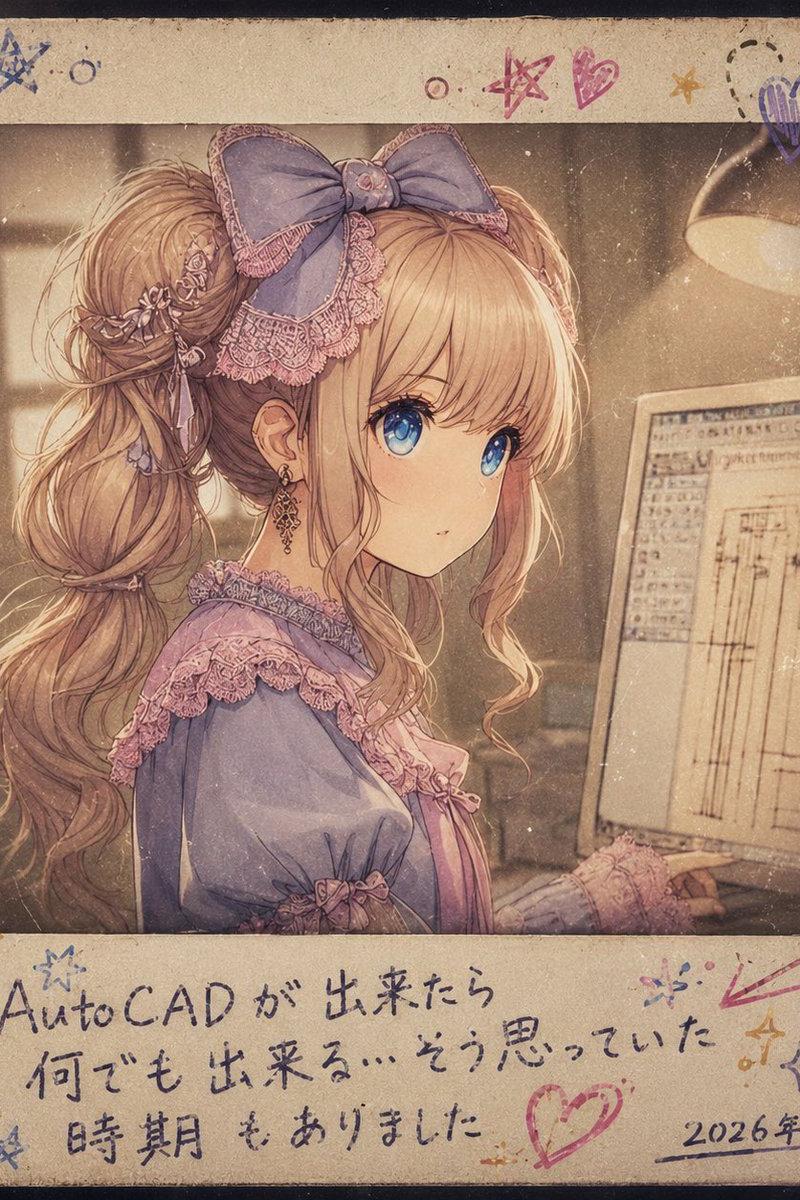 忧郁的 AutoCAD 职场少女拍立得