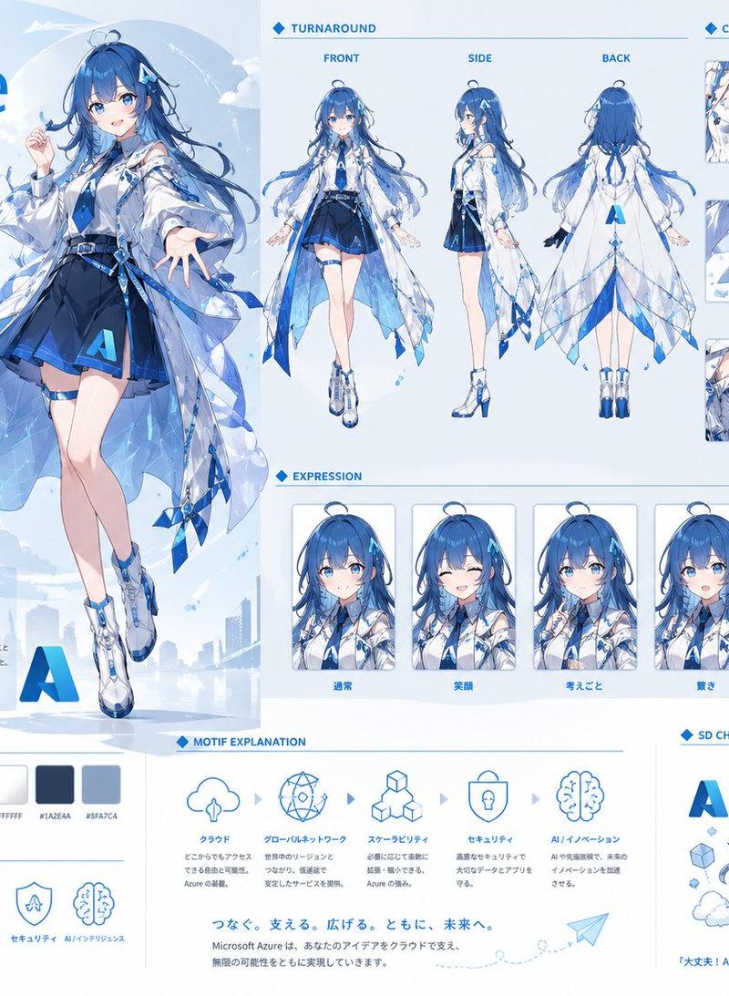 Azure 动漫吉祥物参考图