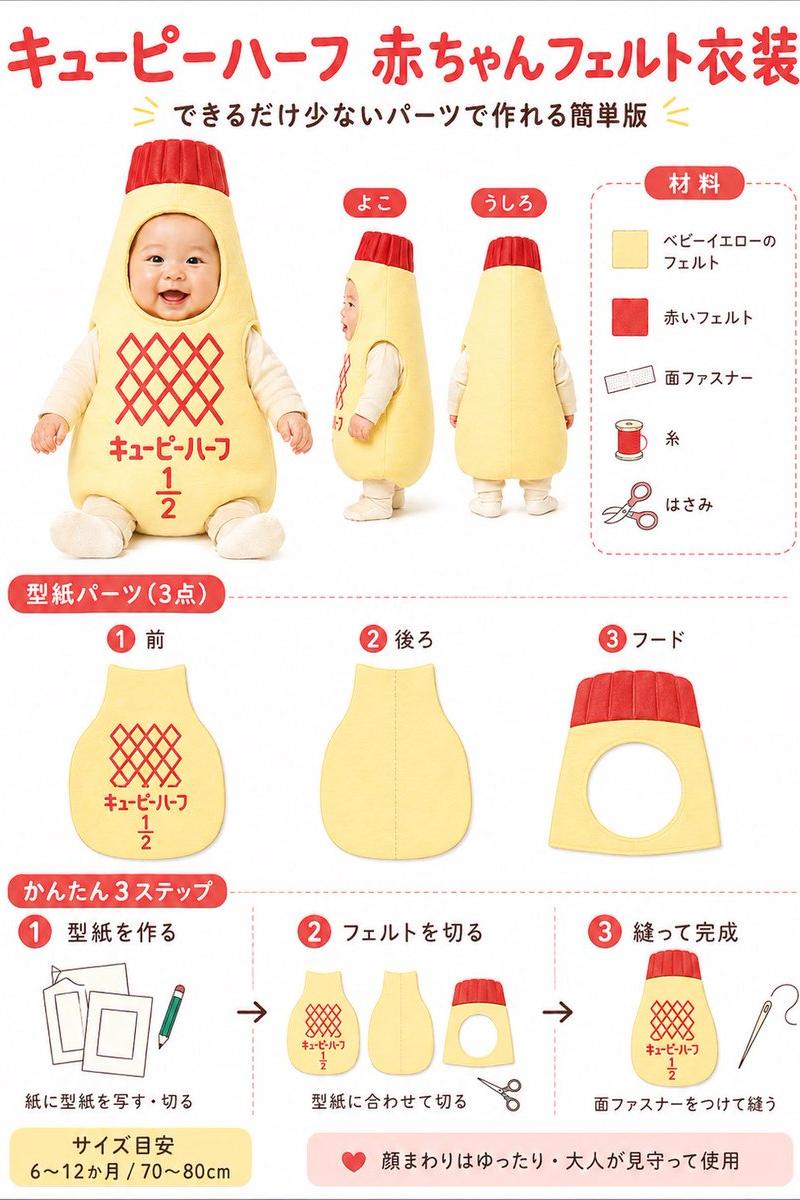 日式婴儿毛毡服装 DIY 手工图解