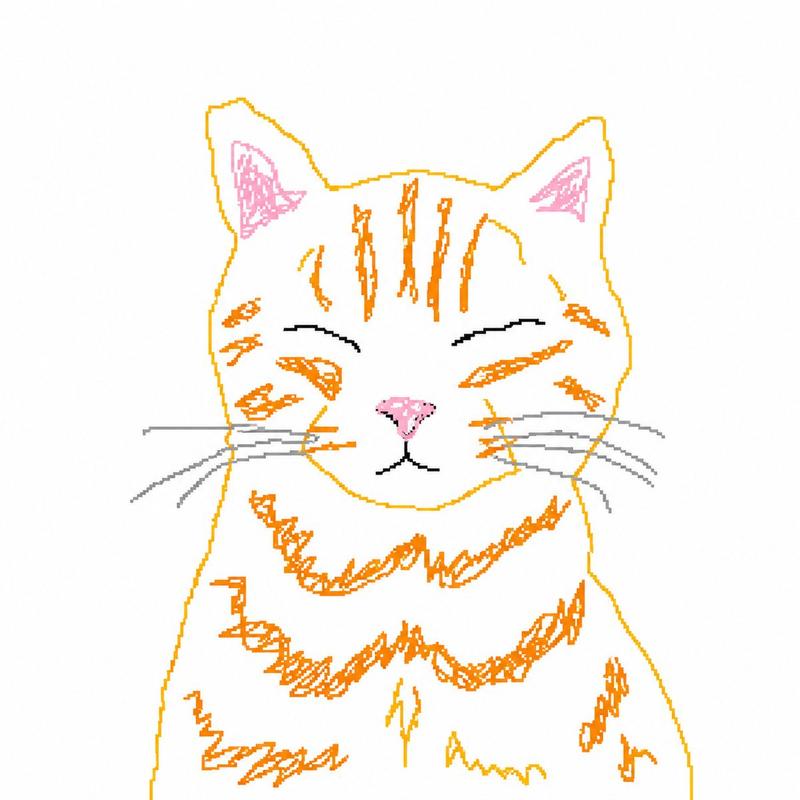 粗糙的鼠标手绘虎斑猫