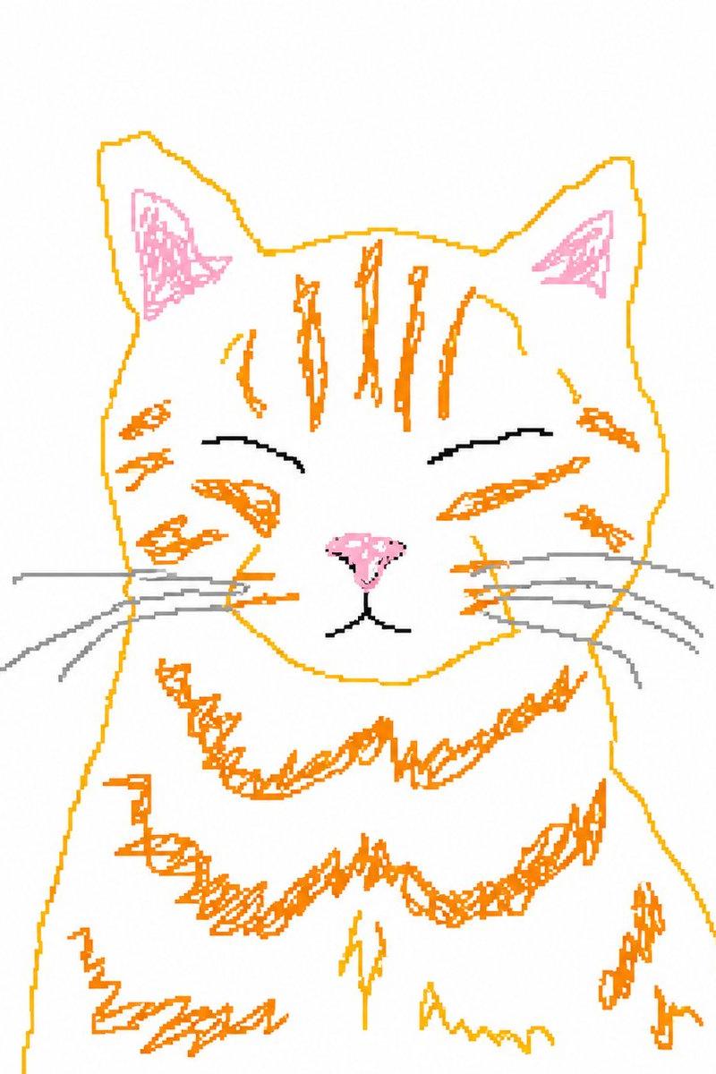粗糙的鼠标手绘虎斑猫