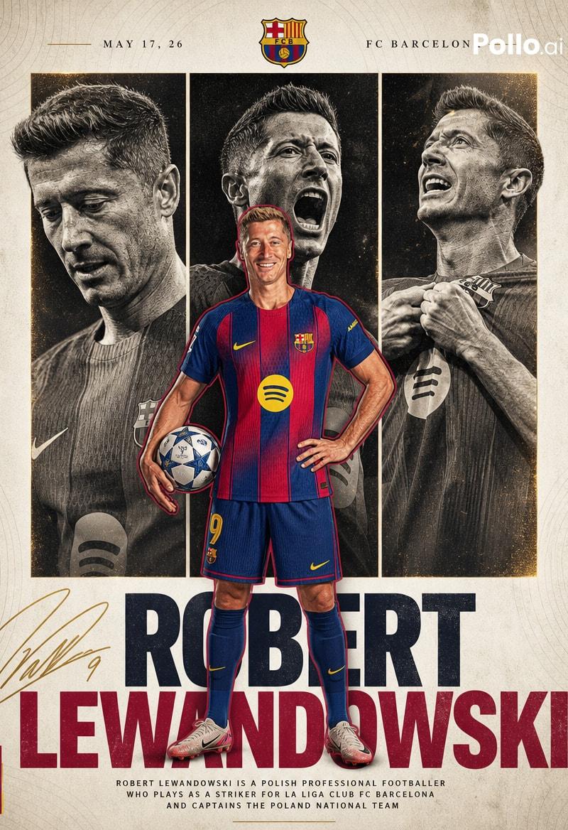 FC Barcelona Lewandowski 海报