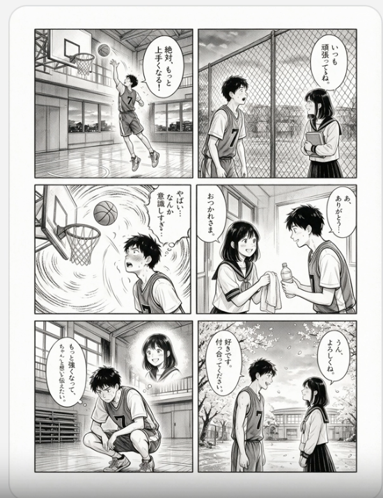 六格篮球浪漫漫画