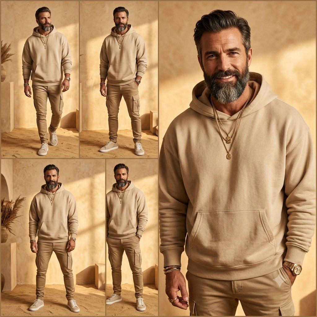 Beige Menswear Lookbook Collage