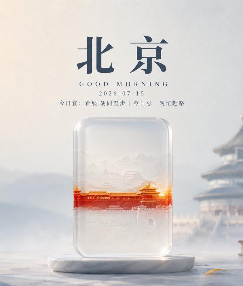 透明质感北京晨间海报