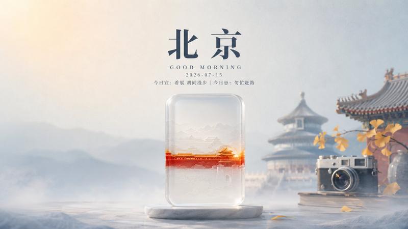 透明质感北京晨间海报
