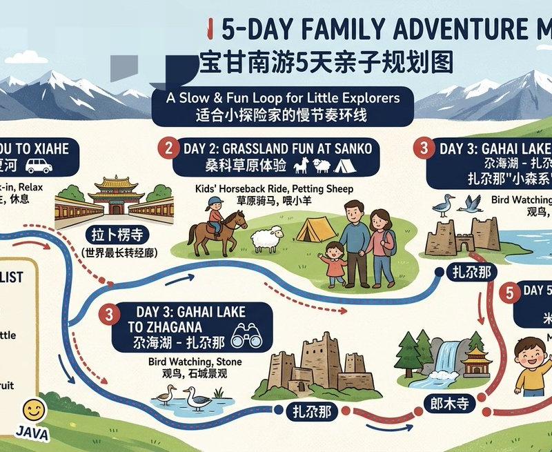双语 5 天亲子游路线图