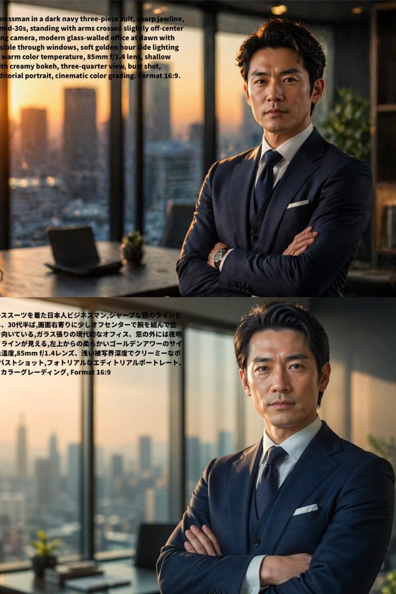 双语提示词对比人像