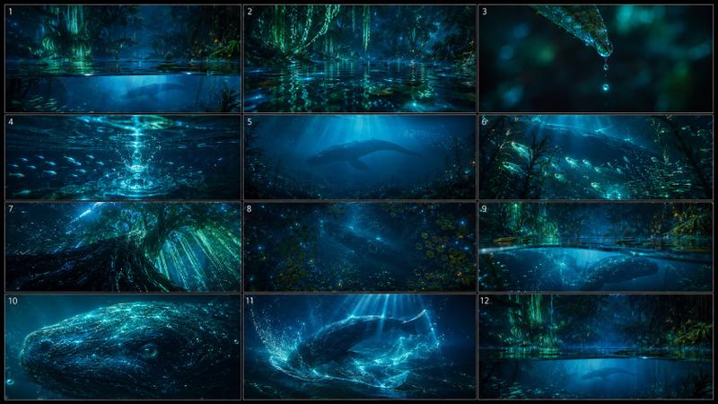 生物发光水生生物分镜脚本