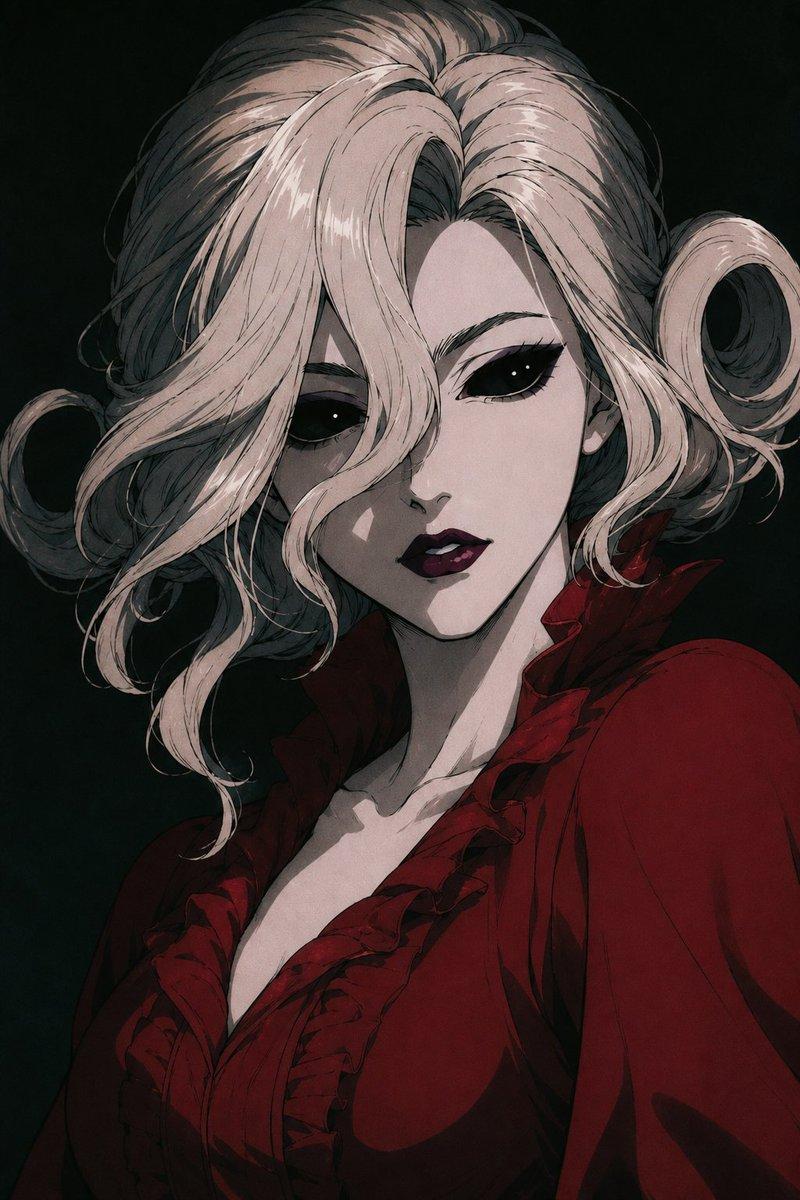 哥特风血腥女王肖像（遮挡版）