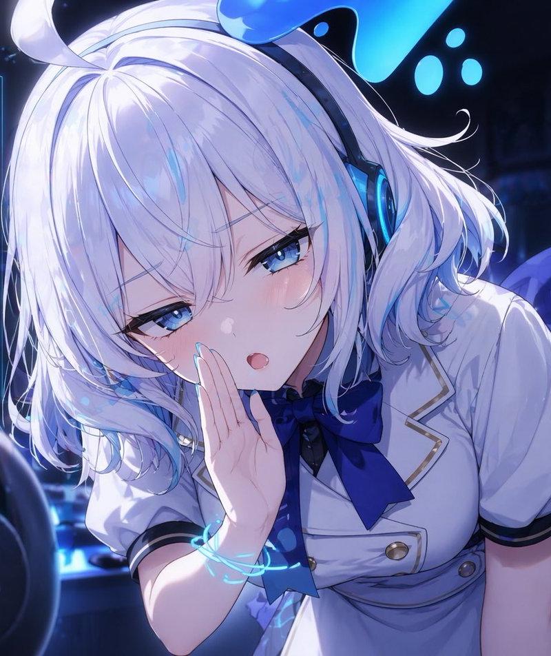 蓝色霓虹“全否定” ASMR 动漫肖像