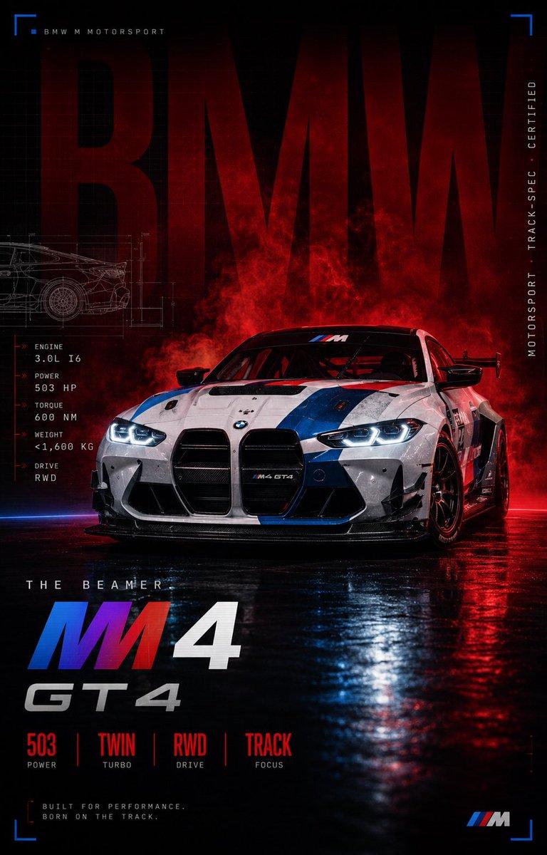 BMW M4 GT4 赛车海报