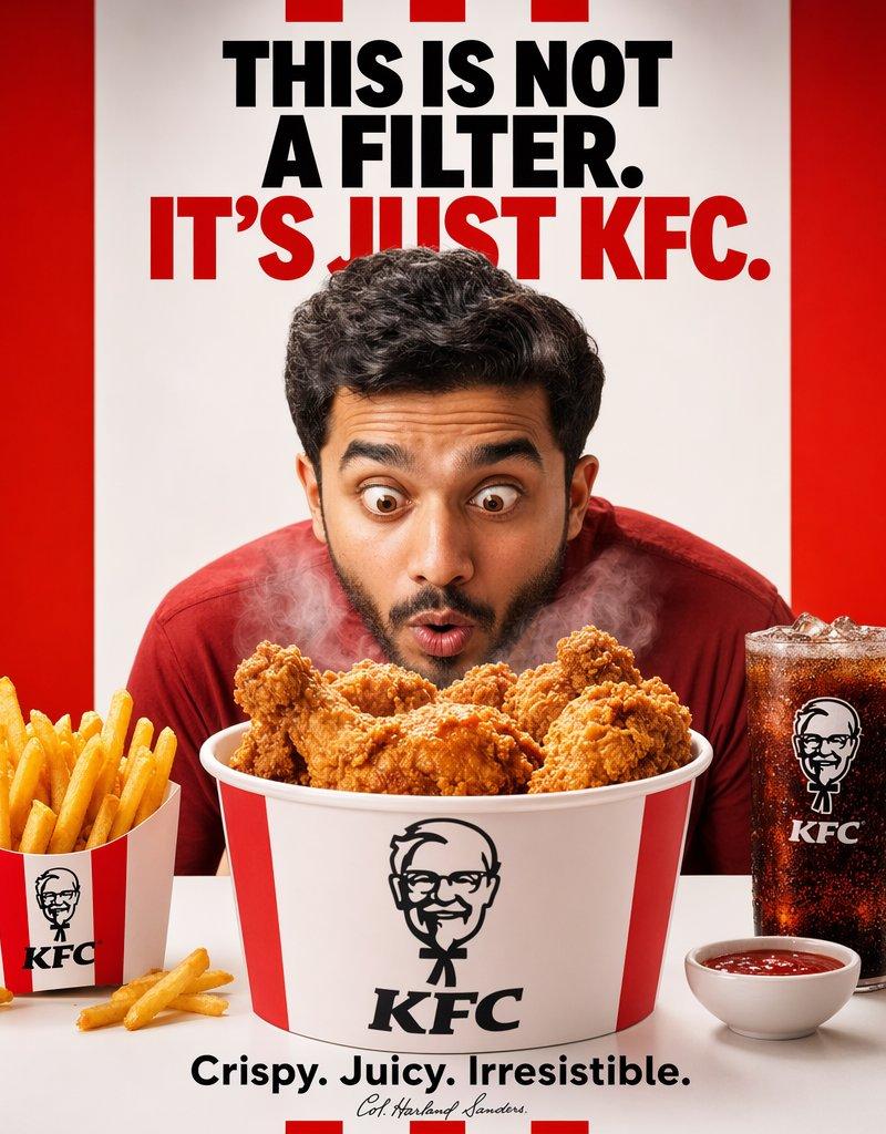 醒目的 KFC 食品广告海报