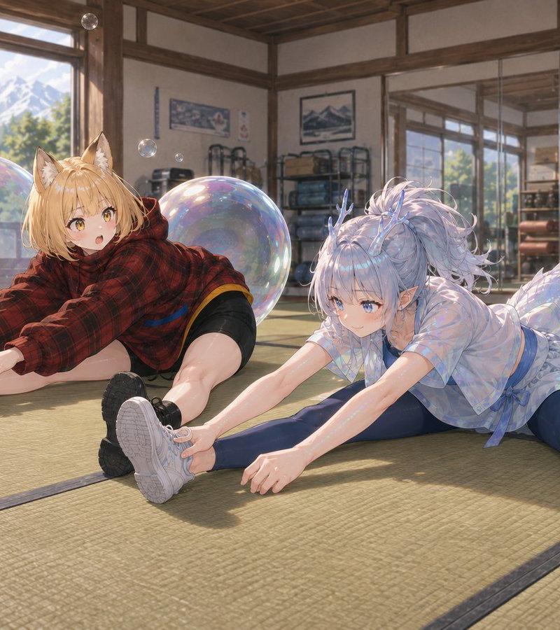 泡泡龙与狐狸伸展运动