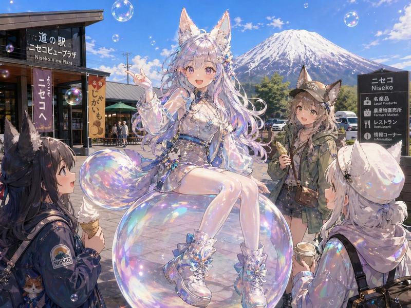 泡泡狐狸伙伴在二世谷重聚