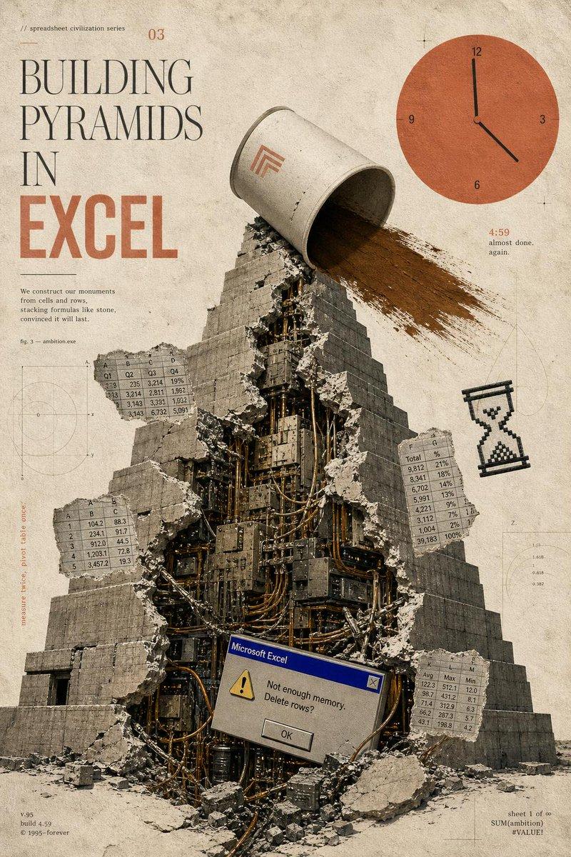 在 Excel 中建造金字塔海报