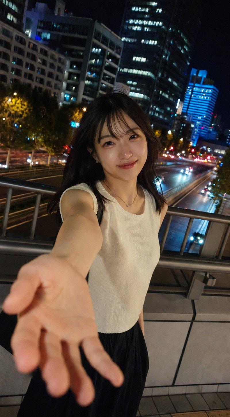 城市夜景随拍人像