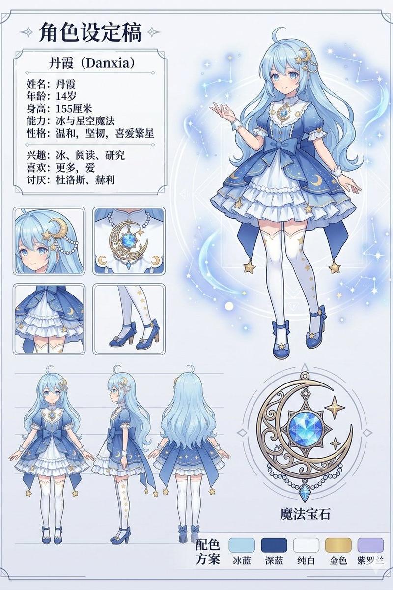Celestial Blue 角色设计图